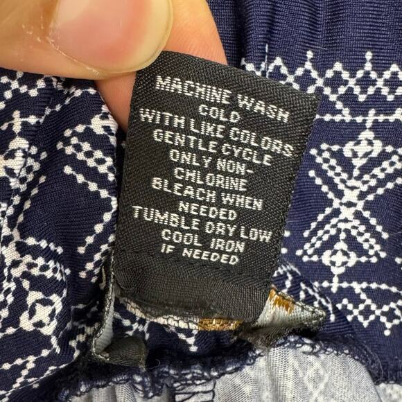 Robert Louis Navy Blue & White Elastic Waist Wide Leg Pants Size XL - Picture 6 of 6